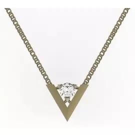 Колье из красного золота с фианитом 020068-1102