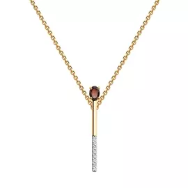 Колье из красного золота с гранатом и фианитами 770243