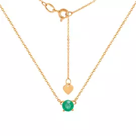 Колье из красного золота с изумрудом 40-9429-11-04