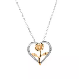 Колье из серебра с фианитами с позолотой и родированием И5-1549-26-01