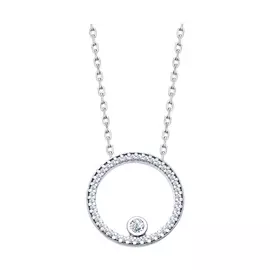 Колье из серебра с фианитами с родированием 94070122
