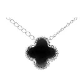 Колье из серебра с керамикой с родированием TC-N00206-B-W-X-X-X