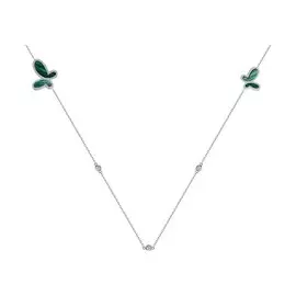 Колье из серебра с малахитом и фианитом 94074621