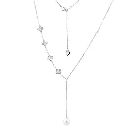 Колье из серебра с перламутрами и жемчугом имитом И5-1279-23-06