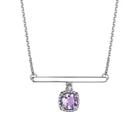 Колье из серебра с юв. стеклом и фианитом с родированием 06-2098/ЮСАМ-00