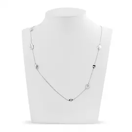 Колье из серебра с жемчугом с родированием И5-1065-23-06