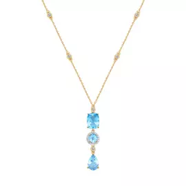 Колье из золота с топазами и фианитами 770146