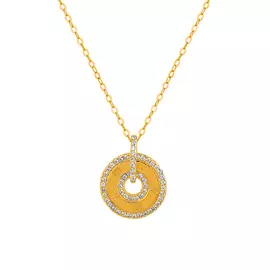 Колье литьевое из серебра с фианитами с позолотой И5-935-27-01 42.0