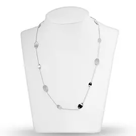 Колье из серебра с фианитами с родированием И5-152-23-01 42.0