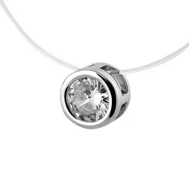 Колье из серебра с фианитом с родированием И5-662-23-01 40.0