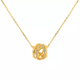 Колье литьевое из серебра с фианитами с позолотой И5-917-27-01