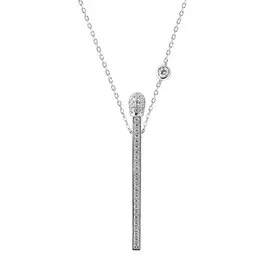 Колье литьевое из серебра с фианитами с родированием И5-726-23-01