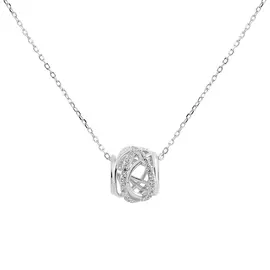 Колье литьевое из серебра с фианитами с родированием И5-917-23-01