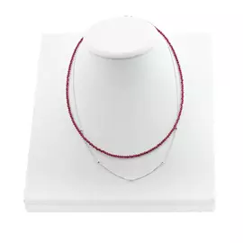 Колье литьевое из серебра со шпинелью с родированием И5-880-23-62