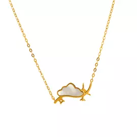 Колье литьевое из серебра с перламутром с позолотой И5-894-27-61 42.0