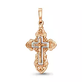 Подвеска из красного и белого золота 11424