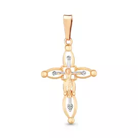 Подвеска из красного и белого золота 12099