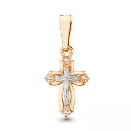 Подвеска из красного золота с фианитами 20478.1