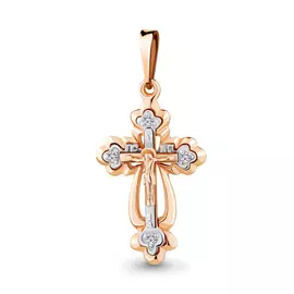 Подвеска из красного золота с фианитами 22042.1
