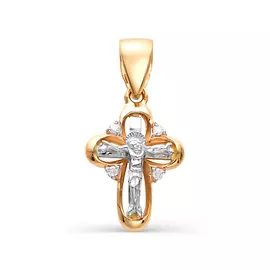 Подвеска из красного золота с бриллиантами 8-276