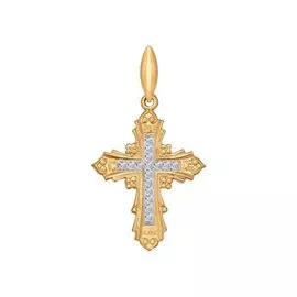 Подвеска из красного золота с фианитами 120070