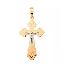 Крест нательный из красного и белого золота 35-0570-17-00