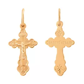 Крест нательный из красного золота 35-0711-11-00