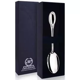 Ложка чайная гладкая из серебра без футляра 292ЛЖ03001