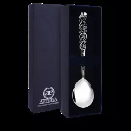 Ложка чайная "Подарочная" из серебра без футляра 609ЛЖ03006