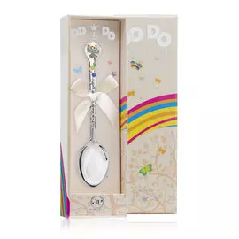 Ложка детская DODO "Котенок" ч/п с сер эм из серебра +футляр 952ЛЖ05808_серый
