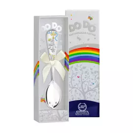 Ложка детская DODO "Крестильная" из серебра с голубой эмалью с футляром 1045ЛЖ05808_голубой