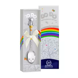 Ложка детская DODO "Мишка с бантом" из серебра с эмалью с футляром 1183ЛЖ05808