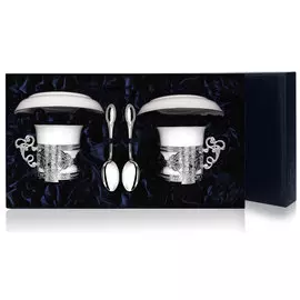 Набор чаш/коф "Авг.Октавиан"+блюд (6пр.) +фут Ag, 801НБ07806