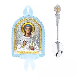 Набор детский "Ангел-Хранитель" из серебра с футляром РИ88НБ0807