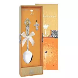 Набор "Крестильный" с ложкой "Николай Чудотворец" с футляром 1032НБ00802