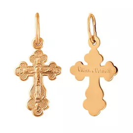 Нательный крест из красного золота 35-0495-11-00