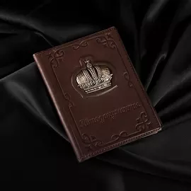 Обложка для автодокументов "Корона" из серебра с родированием 68889