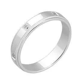 Обручальное кольцо из белого золота с бриллиантами 14-5024-12-02
