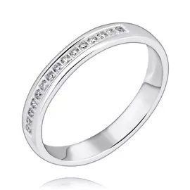 Обручальное кольцо из белого золота с бриллиантами 14-5033-12-02