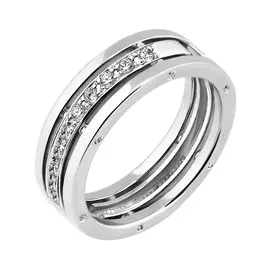 Обручальное кольцо из белого золота с бриллиантами 14-9029-12-02