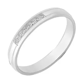 Обручальное кольцо из белого золота с бриллиантами с родированием 14-5225-12-02