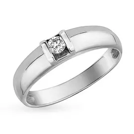 Обручальное кольцо из белого золота с бриллиантом 5301065