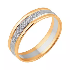 Обручальное кольцо из красного и белого золота с бриллиантами 14-3135-17-02