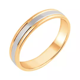 Обручальное кольцо из красного и белого золота с посадкой comfort 14-6034-17-00