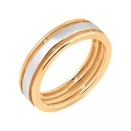 Обручальное кольцо из красного и белого золота с родированием 14-0589-10-00