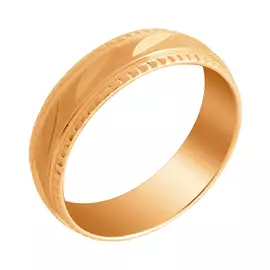 Обручальное кольцо из красного золота с алмазной огранкой 14-2026-11-00