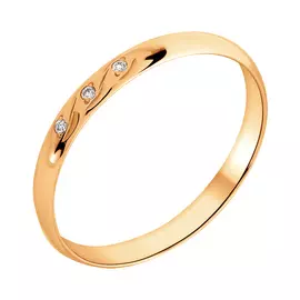 Обручальное кольцо из красного золота с бриллиантами 1310-100