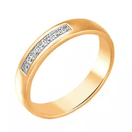 Обручальное кольцо из красного золота с бриллиантами 14-5022-11-02