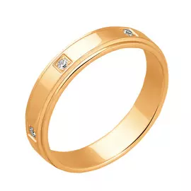 Обручальное кольцо из красного золота с бриллиантами 14-5024-11-02