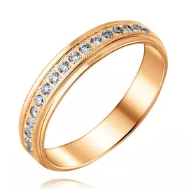 Обручальное кольцо из красного золота с бриллиантами 14-5025-11-02